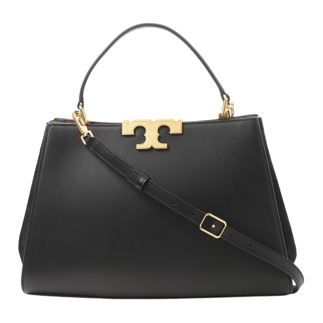 

Элеанор Кожаная Сумка Через Плечо с Замшевой Отделкой, Повседневная Женская Сумка Чёрный TORY BURCH