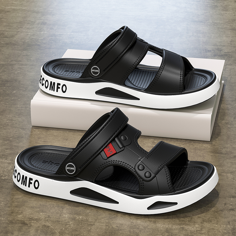 Подростковые EVA домашние тапочки Slip Resistant, Abrasion Resistant, легкие с амортизацией Kung Fu partners, черный — фото 3
