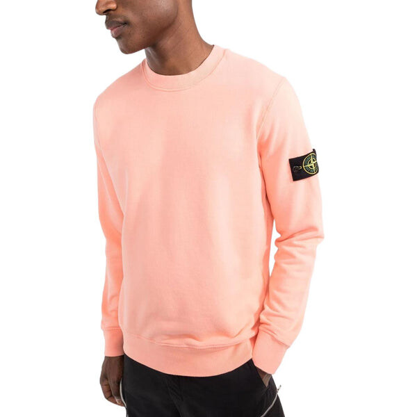 Толстовка brushed cotton fleece sweatshirt 'pink' Stone Island, розовый — фото 4