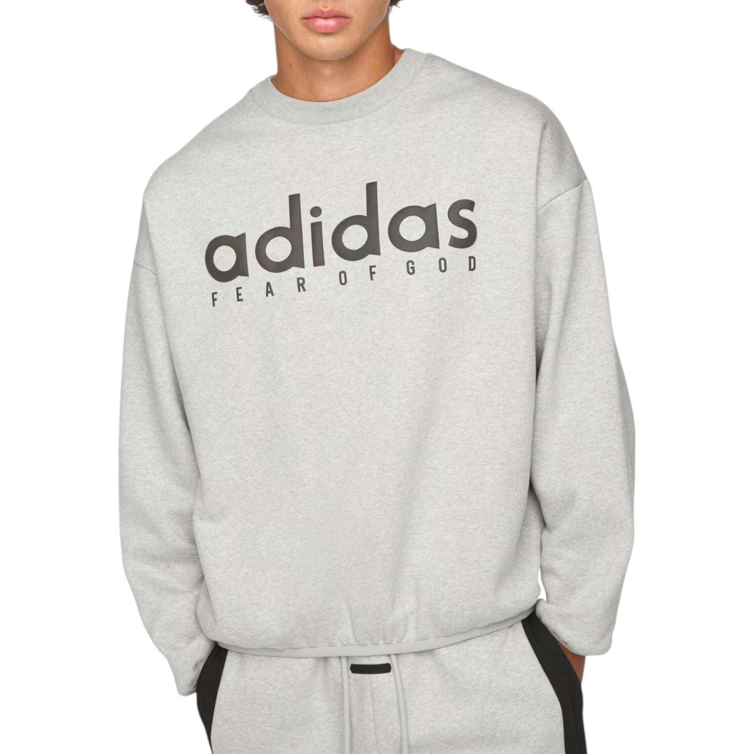 Футболка с длинными рукавами оверсайз Adidas x FEAR OF GOD ATHLETICS, цвет «серый меланж» — фото 3