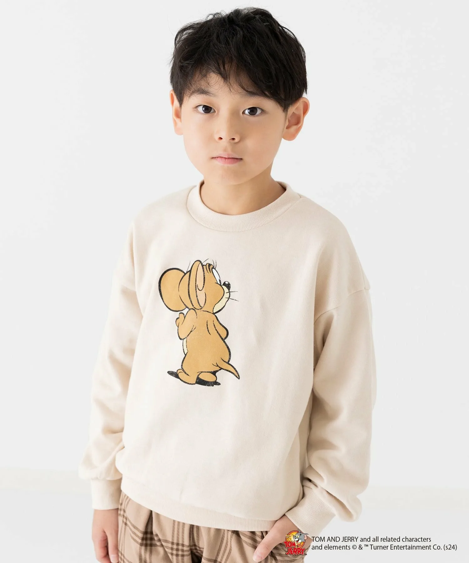 Флисовая толстовка с изображением Тома и Джерри Tom and Jerry, A Standing/Cream