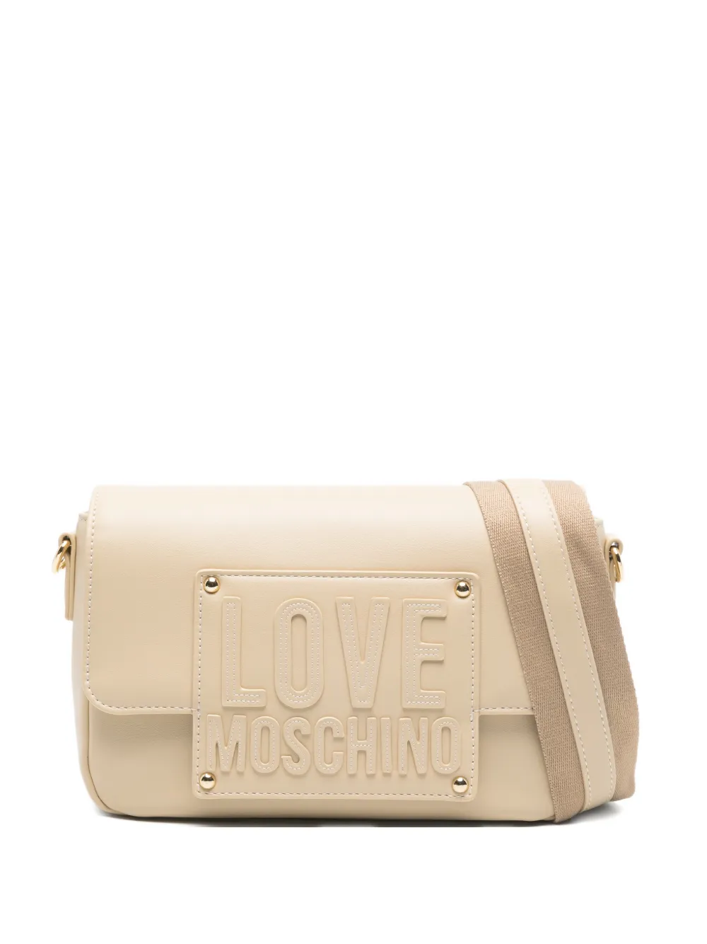 

Сумка через плечо с клапаном и тисненым логотипом Love Moschino, бежевый