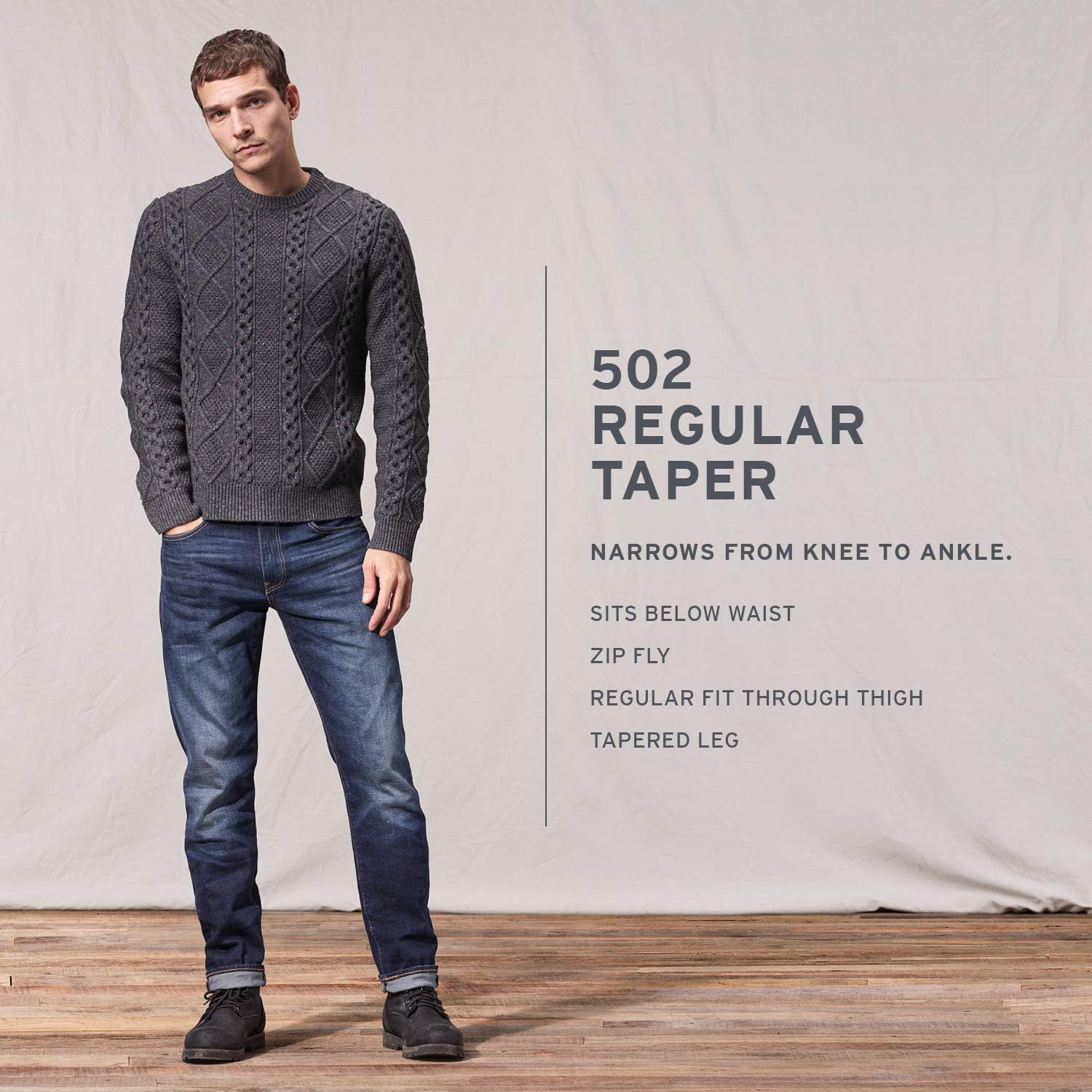 Джинсы Levi's 502 Taper Fit для мужчин, Rigid Envy — фото 3