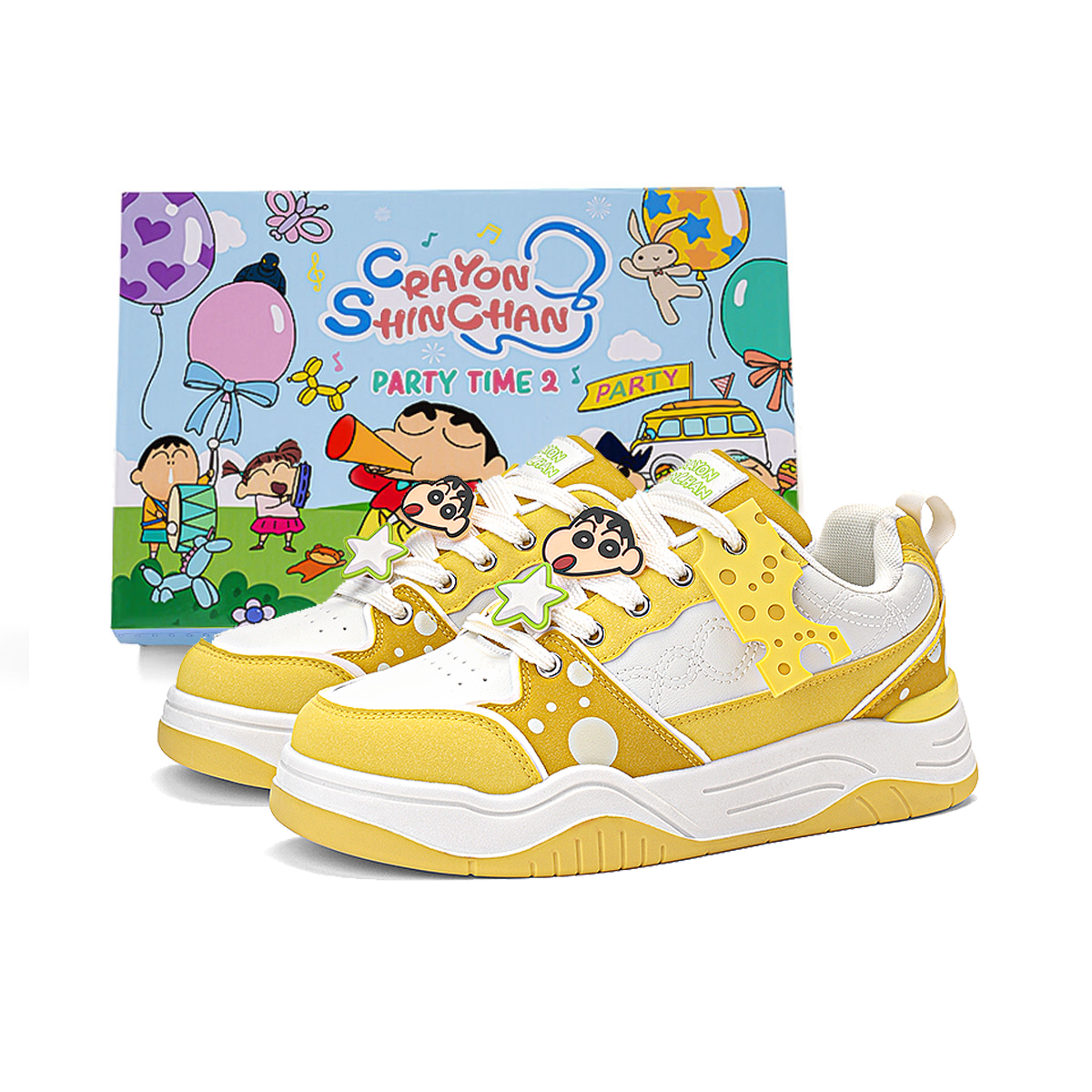 

Износостойкие, легкие, дышащие и нескользящие. Низкие скейтбордские кроссовки унисекс Lemon Crayon Shinchan, cheese желтый