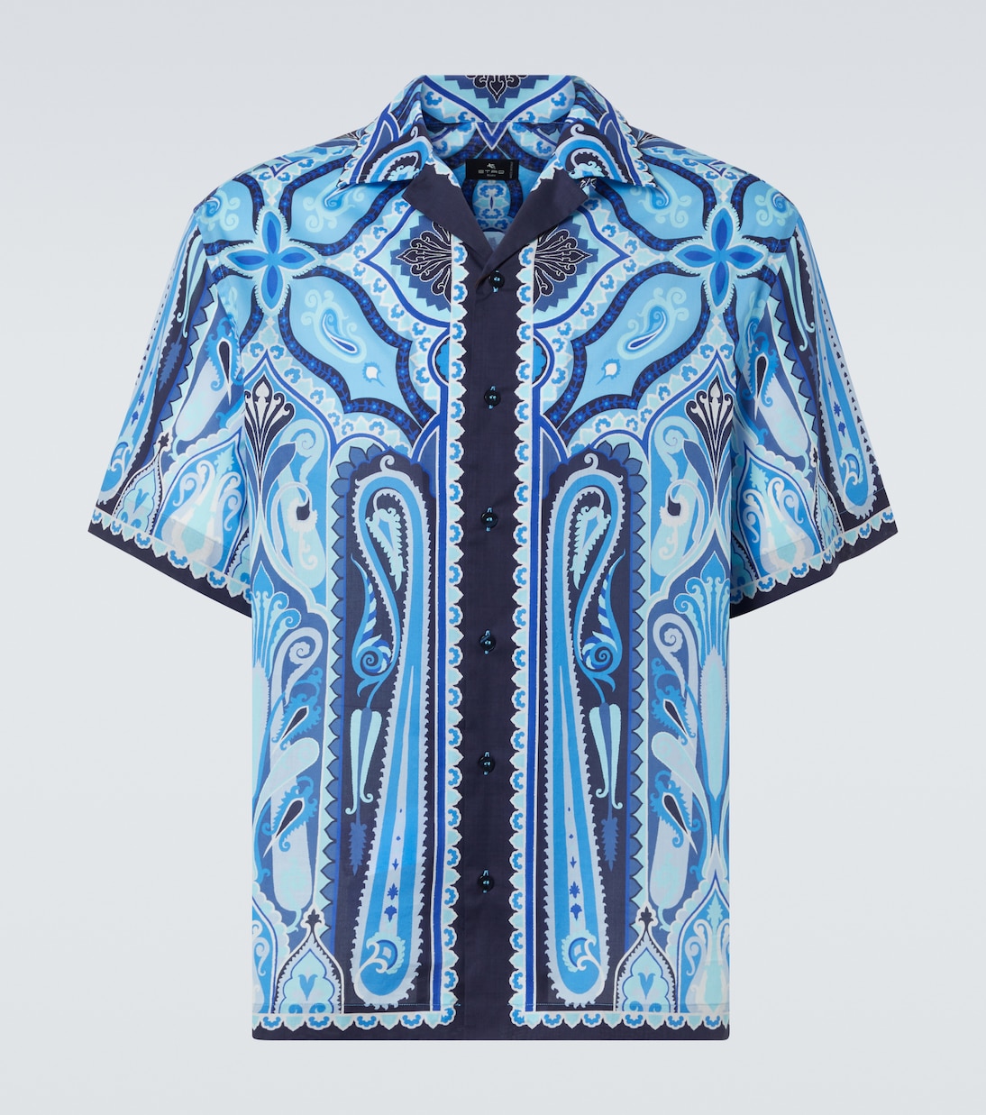 

Рубашка для боулинга из хлопка с принтом Etro, Print On Blue Base