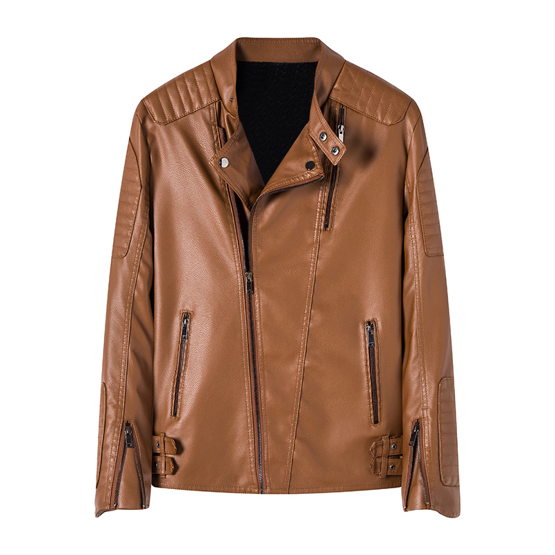 

Кожаная куртка Unisex Stand Collar Moderate LISENPOK, earth желтый