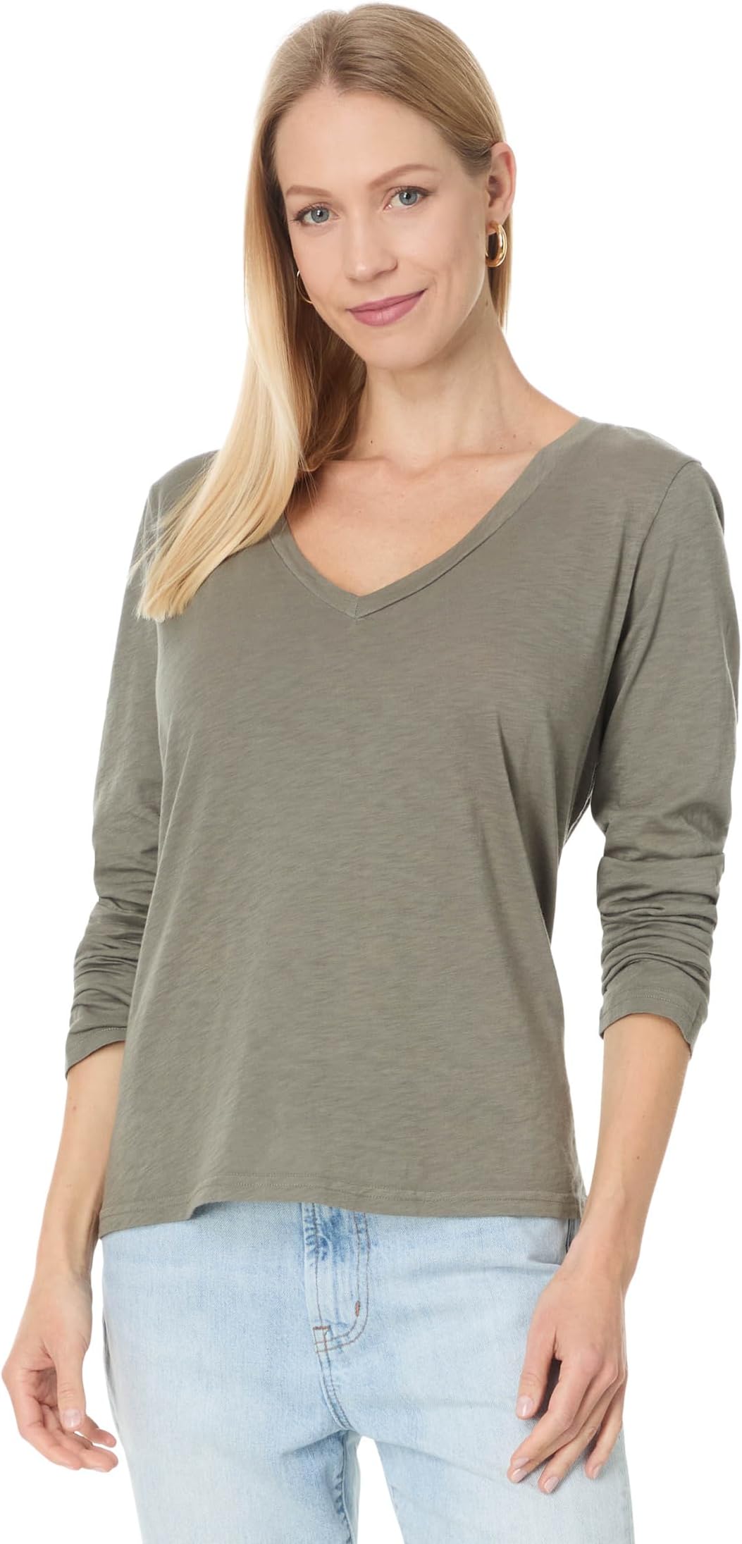 

Футболка Michael Stars Lane V-Neck Tee, оливковый