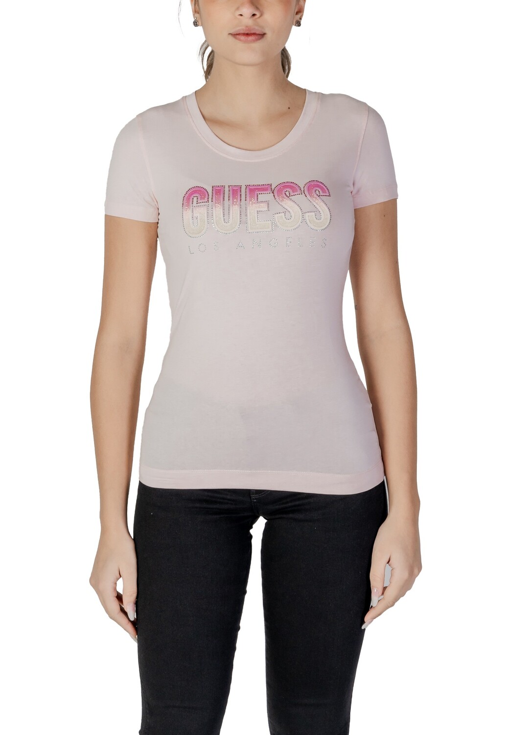 

Футболка женская GUESS с принтом, розовый