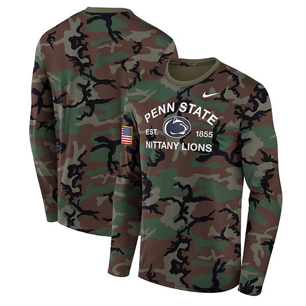 

Мужская камуфляжная футболка penn state nittany lions 2025 military appreciation legend dri-fit с длинным рукавом Nike