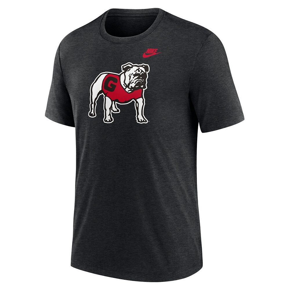 Мужская футболка Nike Heather Black Georgia Bulldogs Blitz Evergreen Legacy Primary Tri-Blend, цвет Uga Charco — фото 3