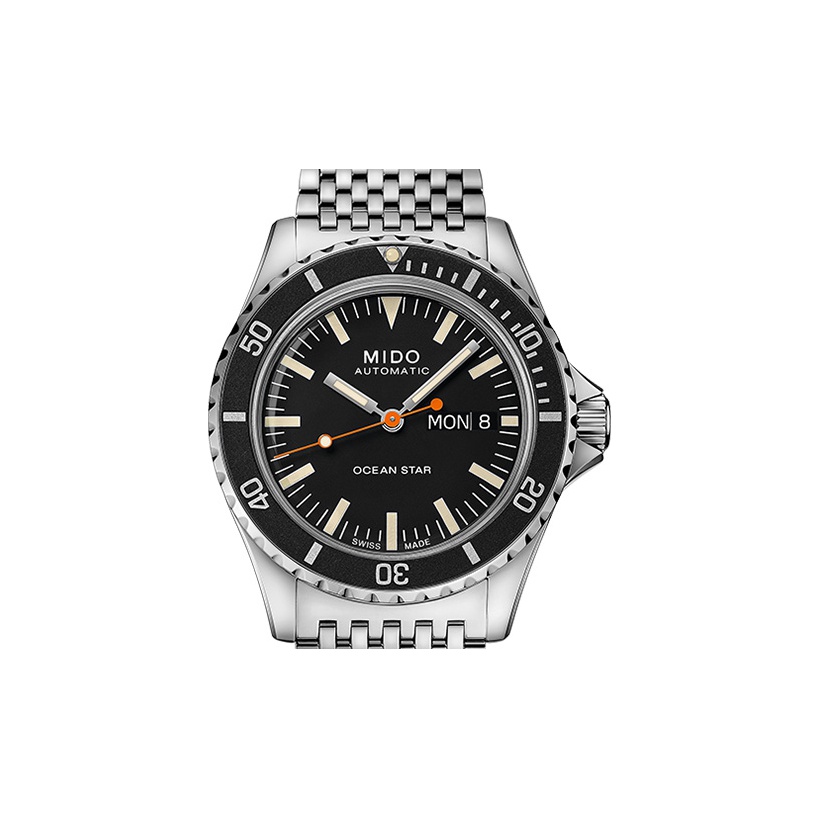 

MIDO Часы Leader Submariner Collection Automatic Mechanical Movement Men's Watch Watch 40.5mm Black Dial, Black Dial Silver Steel Strap