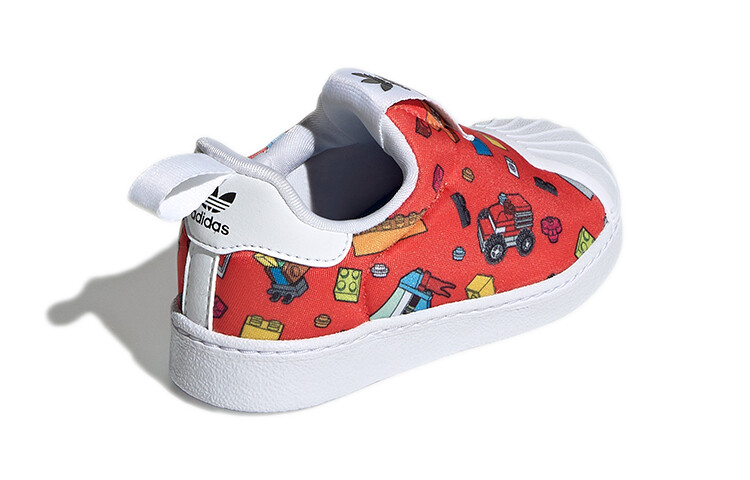 Слипоны Adidas Originals Superstar Series Toddler Shoes Baby с принтом, красный — фото 4