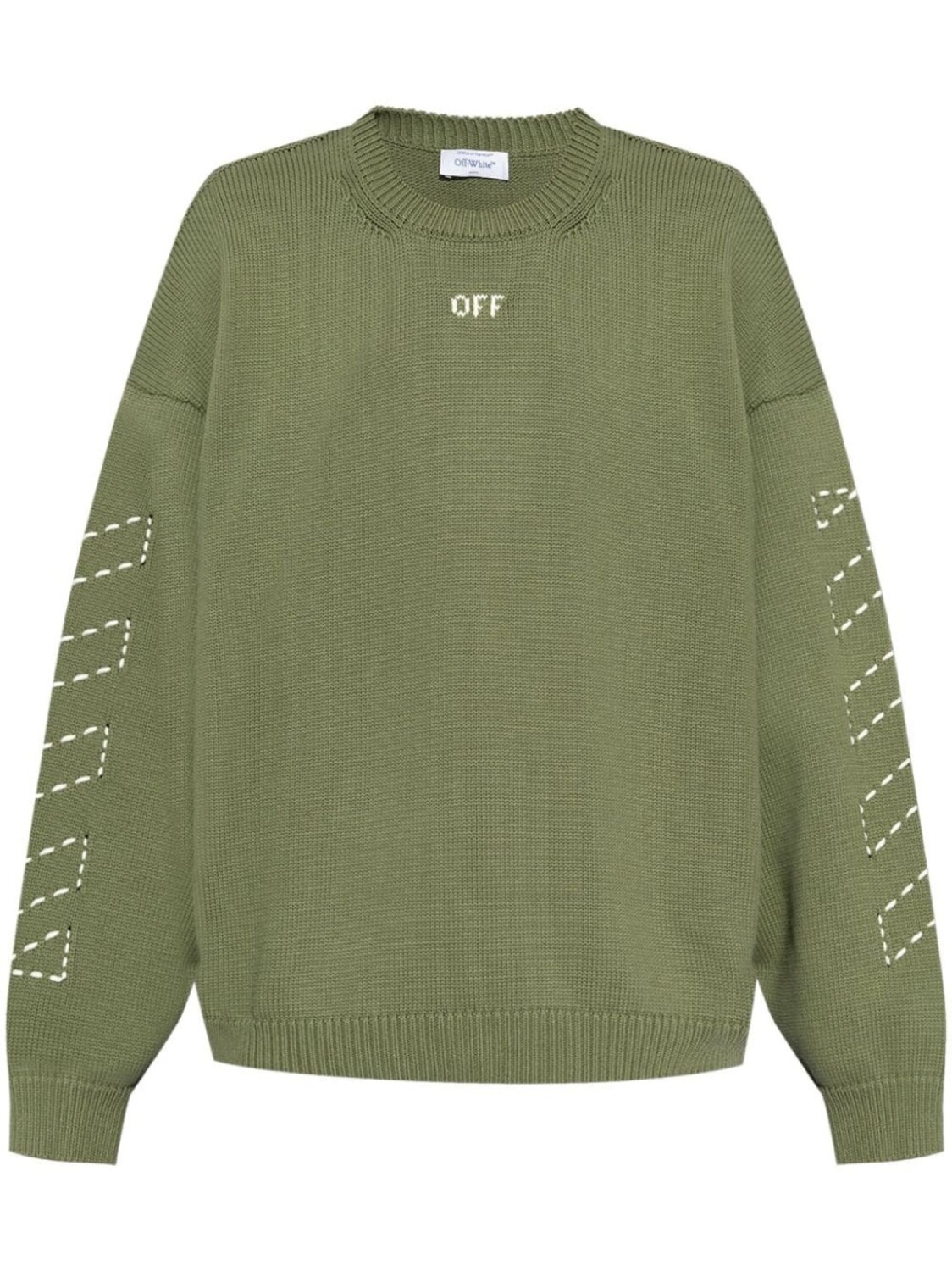 

Off-White джемпер вязаный с вышитым логотипом, зеленый