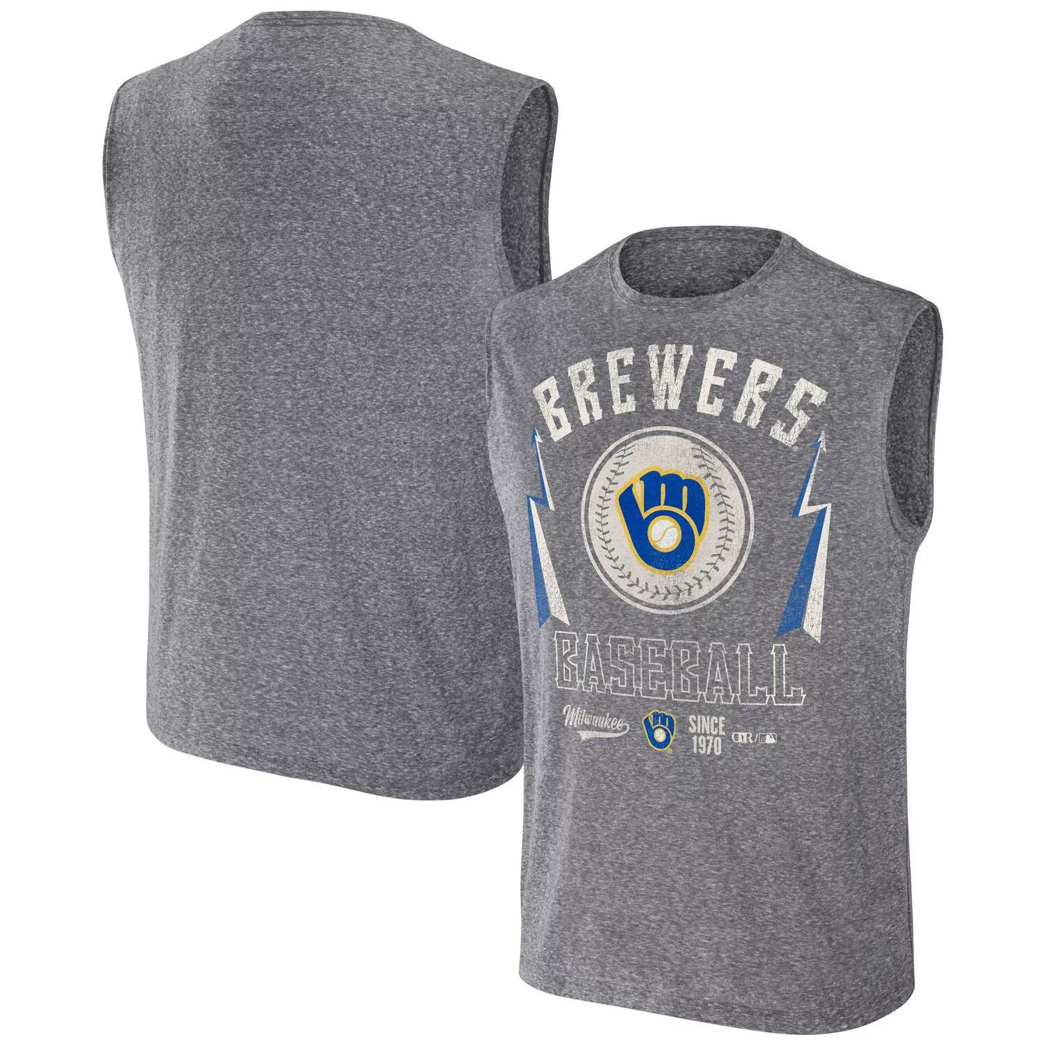 

Мужская майка Darius Rucker Collection от Fanatics Charcoal Milwaukee Brewers Muscle Tank Top