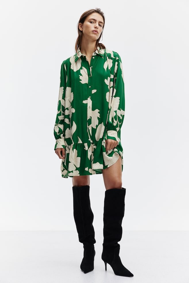 

Платье-Блузка оверсайз H&M, зеленый