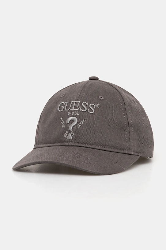 

Хлопковая бейсболка с вышивкой EMBROIDERED Guess, серый