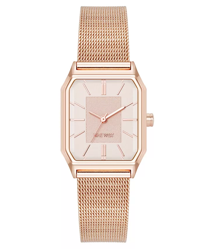 

Женские часы Quartz Faceted из нержавеющей стали с позолотой и сетчатым браслетом, 26 мм Nine West