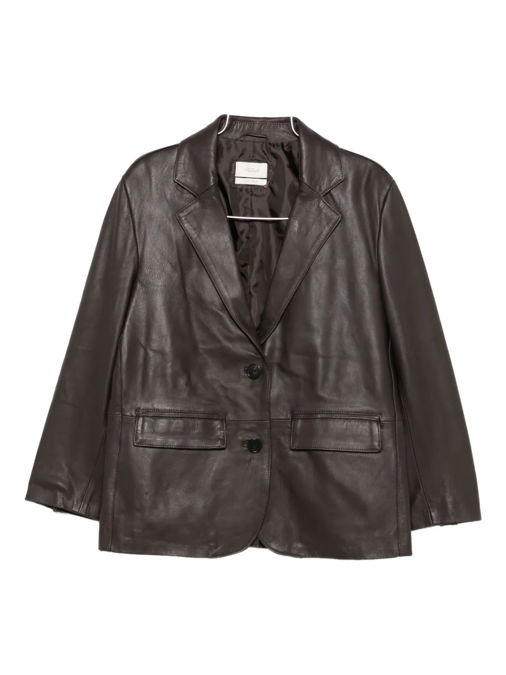 

Кожаная куртка с клапанными карманами и пуговицами Vicolo, коричневый