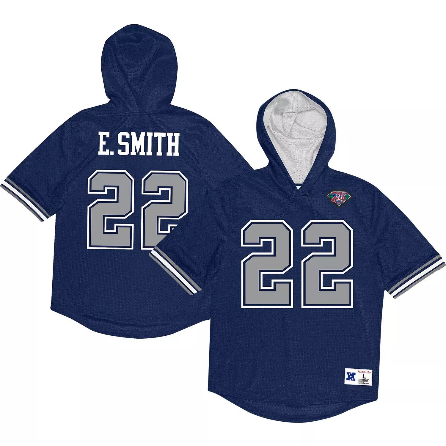 

Мужская футболка с капюшоном Mitchell & Ness Emmitt Smith темно-синего цвета Dallas Cowboys Retired Player с сеткой имени и номера, Синий, Мужская футболка с капюшоном Mitchell & Ness Emmitt Smith темно-синего цвета Dallas Cowboys Retired Player с сеткой 