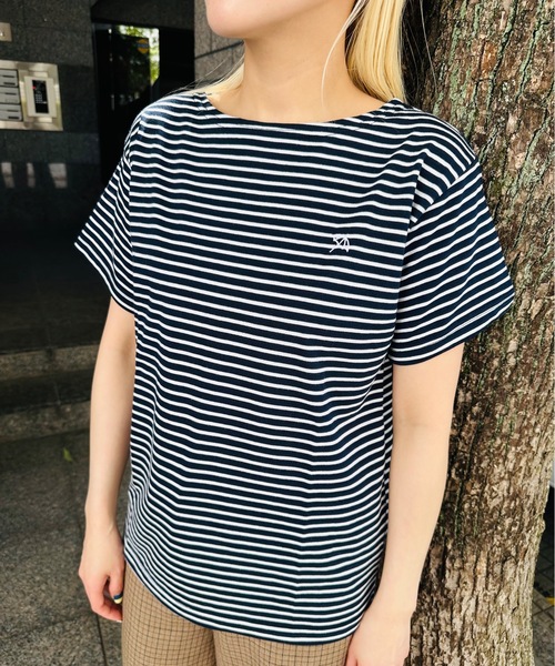 

Футболка с вырезом-лодочкой и бордовой отделкой Arnie Arnold Palmer, темно-синий