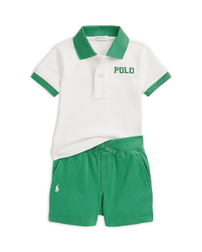 

Детский набор из поло и шорт с логотипом Polo - Baby Ralph Lauren, мультиколор