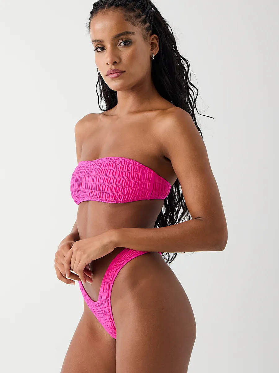

Атласный бикини-топ Rosabella Frankies Bikinis, розовый
