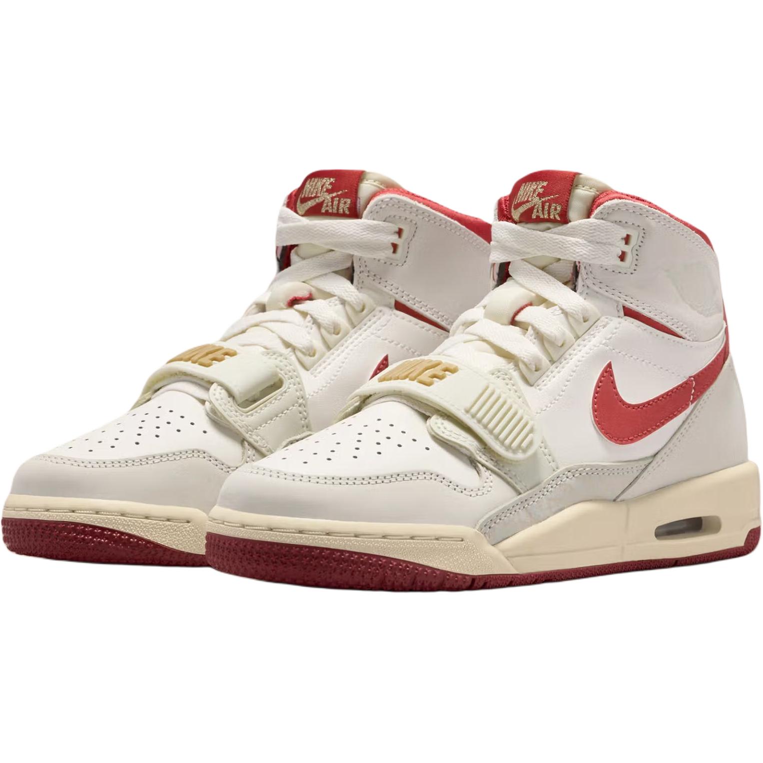 Jordan Детские баскетбольные кроссовки Legacy 312 High top, бежево-красные, для подростков — фото 4