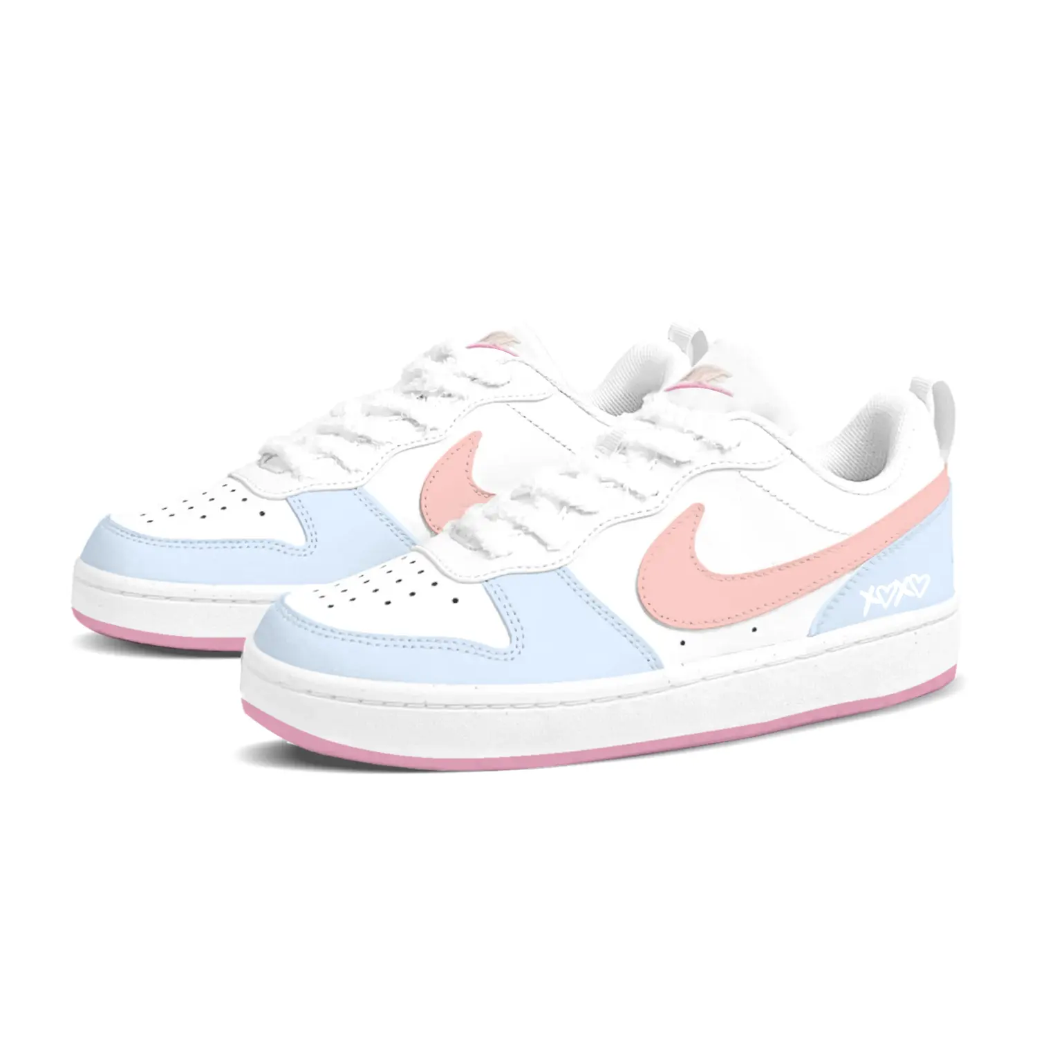 Nike Кроссовки для скейтбординга Court Borough Sea Salt Soda Low top Kids' синий розовый для подростков — фото 4
