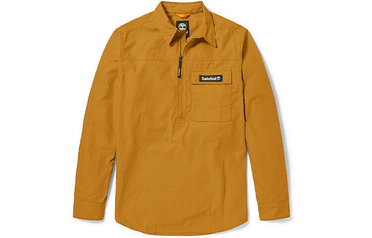 

Мужская повседневная рубашка с полумолнией цвета пшеницы Timberland, цвет Wheat