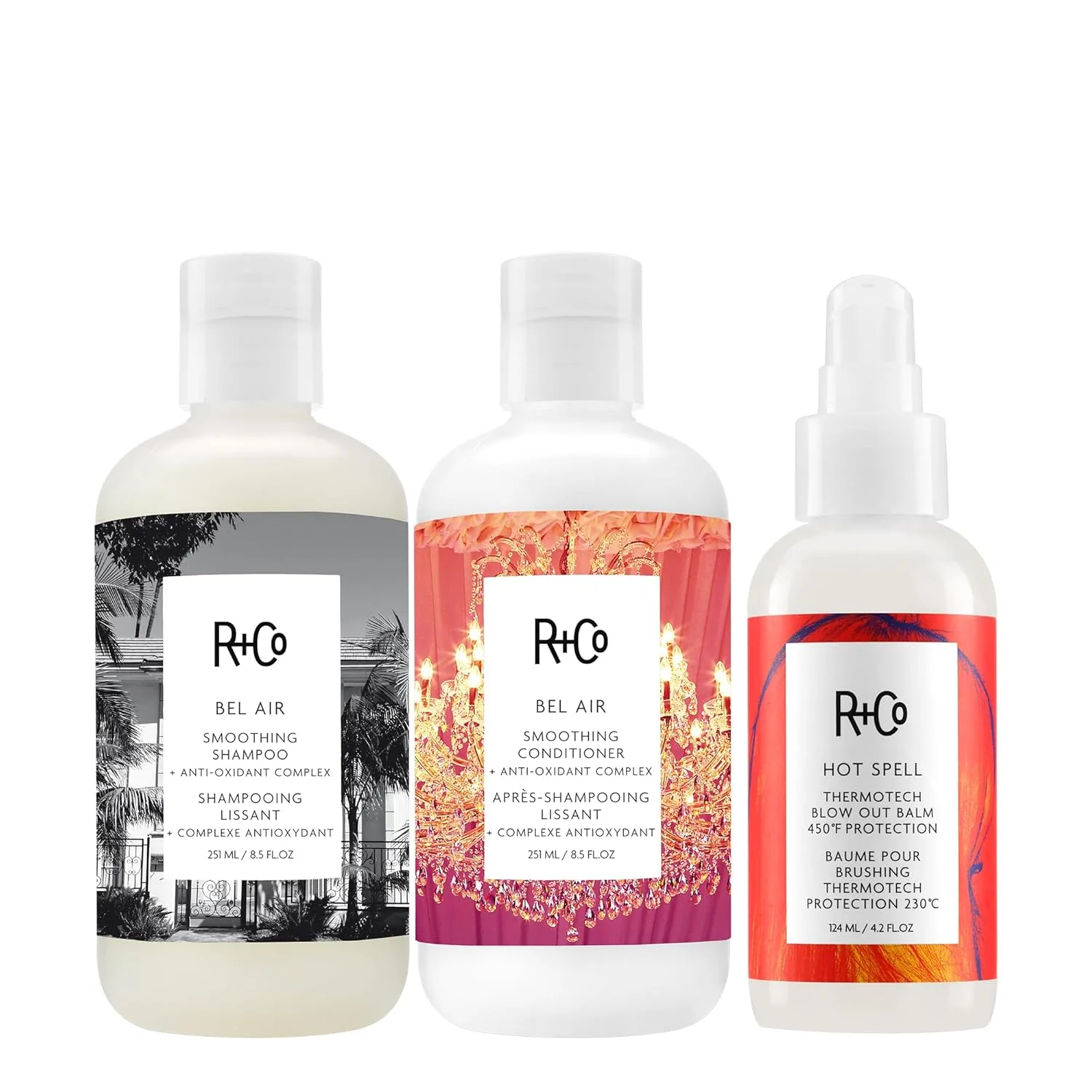 R+Co Bel Air Smoothing Shampoo - антиоксидантный комплекс для гладких волос без пушистости для всех типов волос - защита от ультрафиолета, блеск и увлажнение - без сульфатов, веганский и cruelty-free