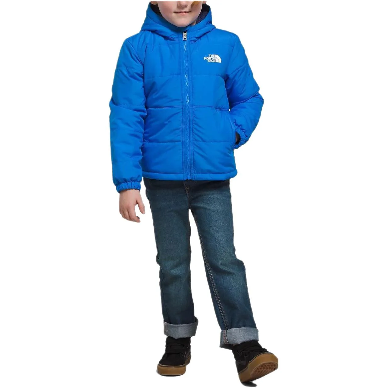 Детская куртка с капюшоном утепленная THE NORTH FACE, Optical Blue