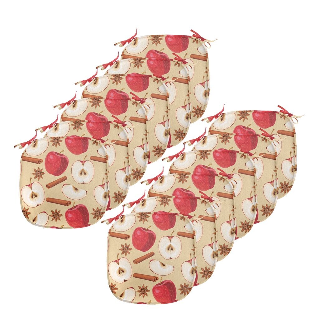 

Подушки на обеденный стул ABAKUHAUS Apple, звездчатый анисовый напиток с корицей, декоративная водонепроницаемая подушка с ремнями для кухонных сидений, 40 см x 40 см — упаковка из 12 шт., бежевый корично-красный