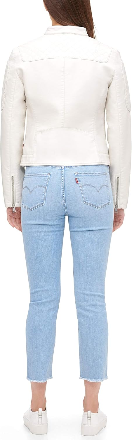 Женская куртка для мотокросса Levi's из искусственной кожи (стандартная и плюс), Oyster — фото 2
