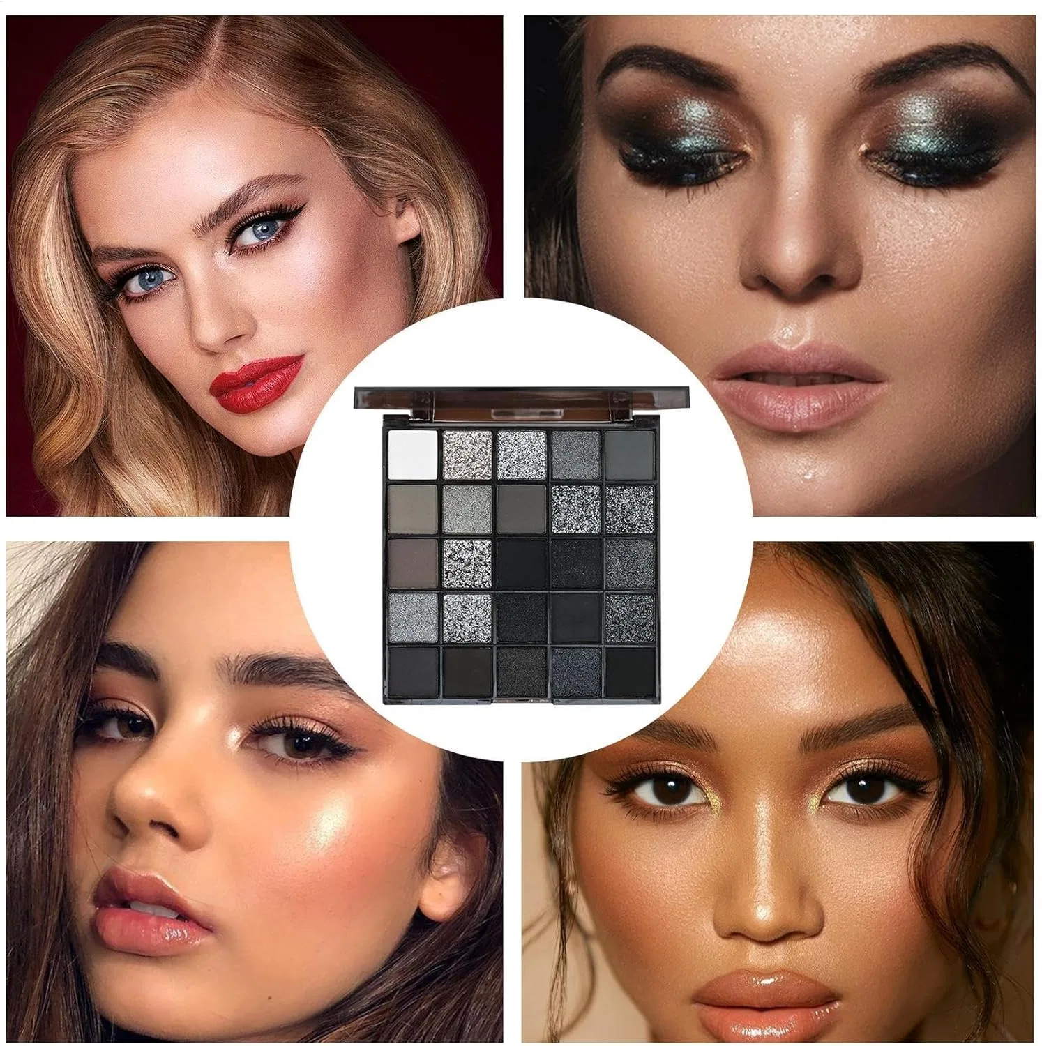 Тени для век Smokey Eye Shadow, 25 цветов, матовые и мерцающие, черные, для женщин и девушек — фото 4