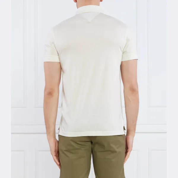 Узкая рубашка-поло из джерси Polo dc ess Merc Tommy Hilfiger, экрю — фото 3