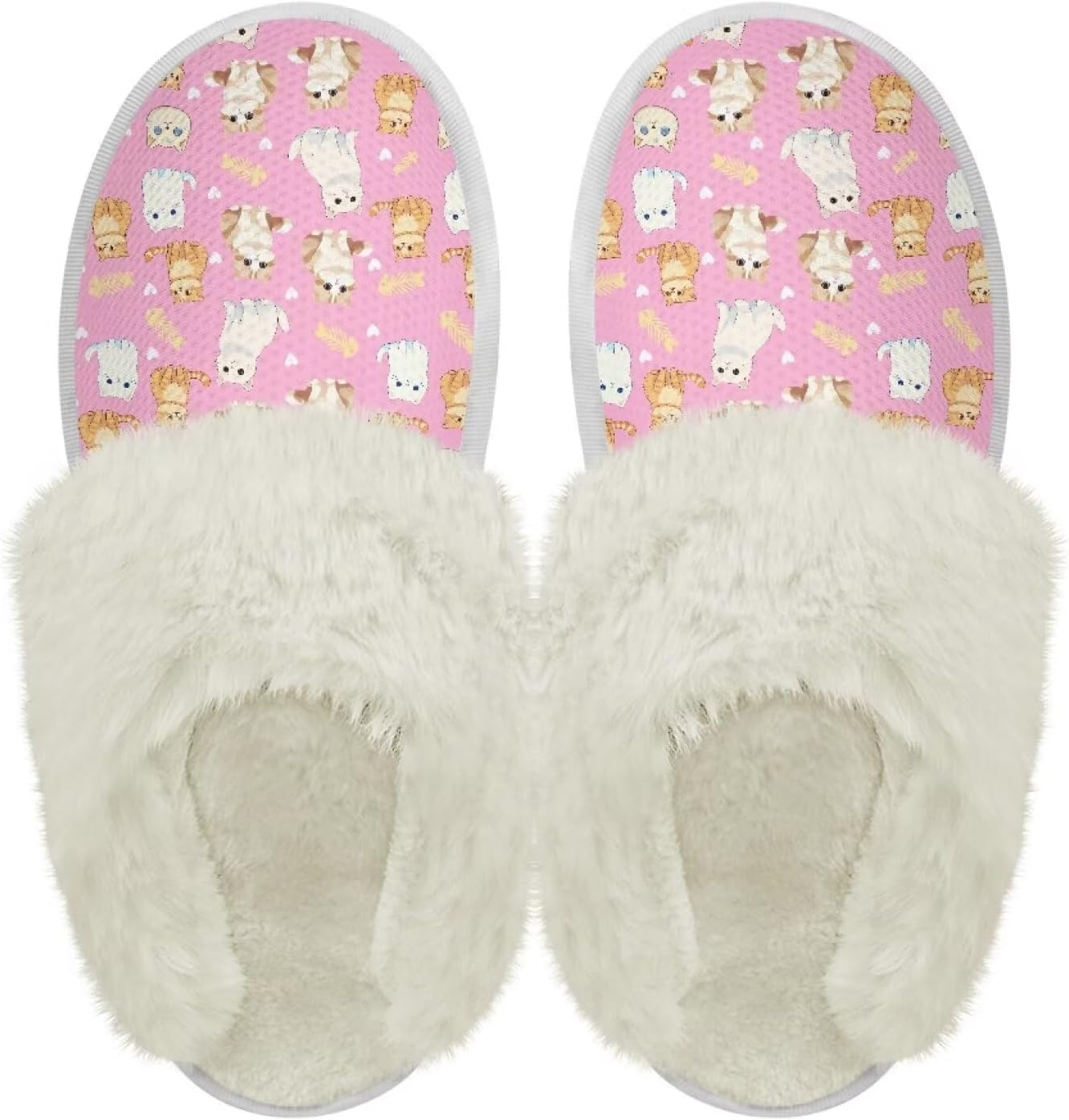 

Хлопковые тапочки PJHEQOXE с пушистыми краями, домашние тапочки для дома и улицы, хлопковые тапочки унисекс, розовый