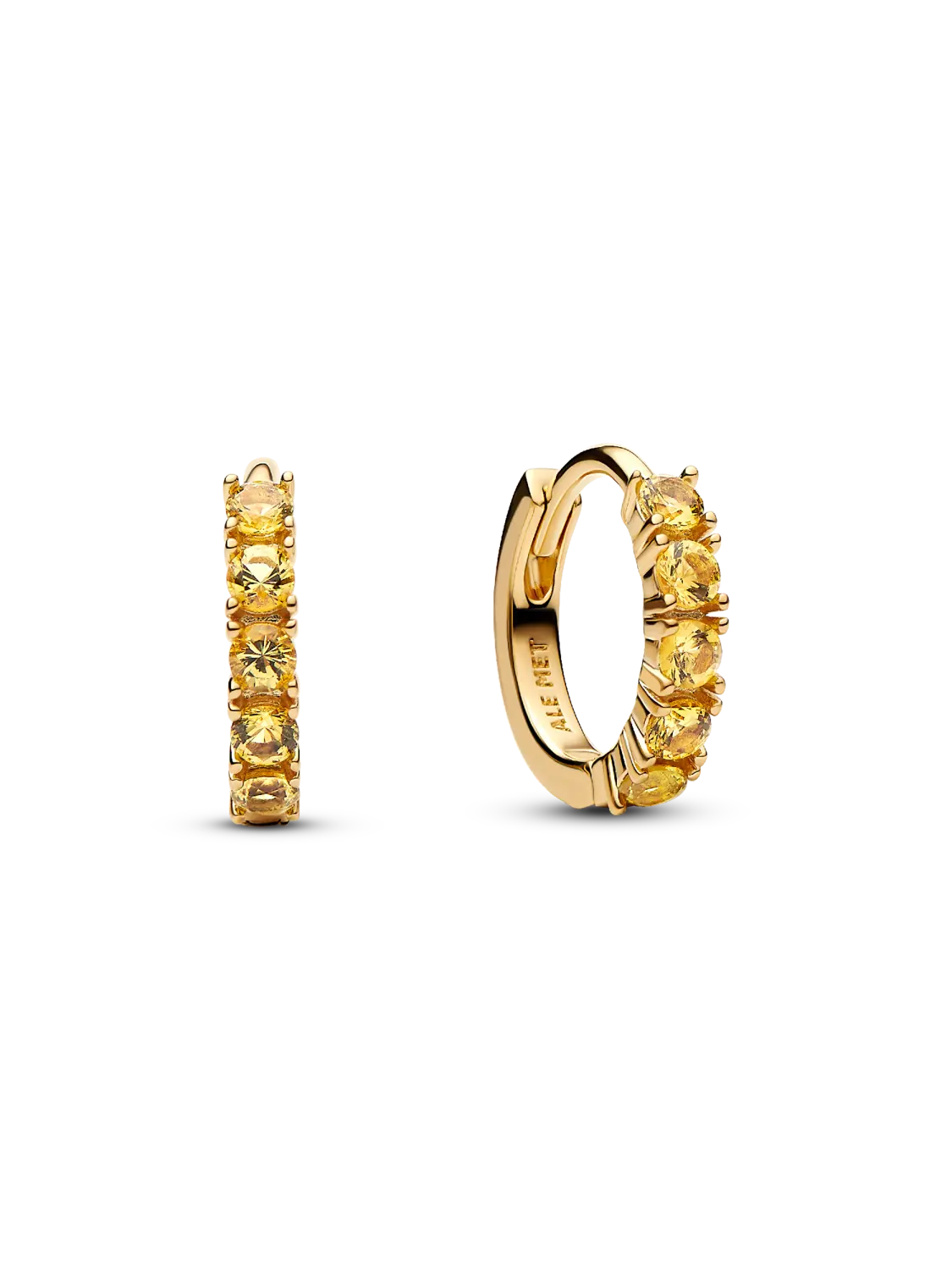 

Желтые серьги-хаги Pandora, 14-каратное золотое покрытие