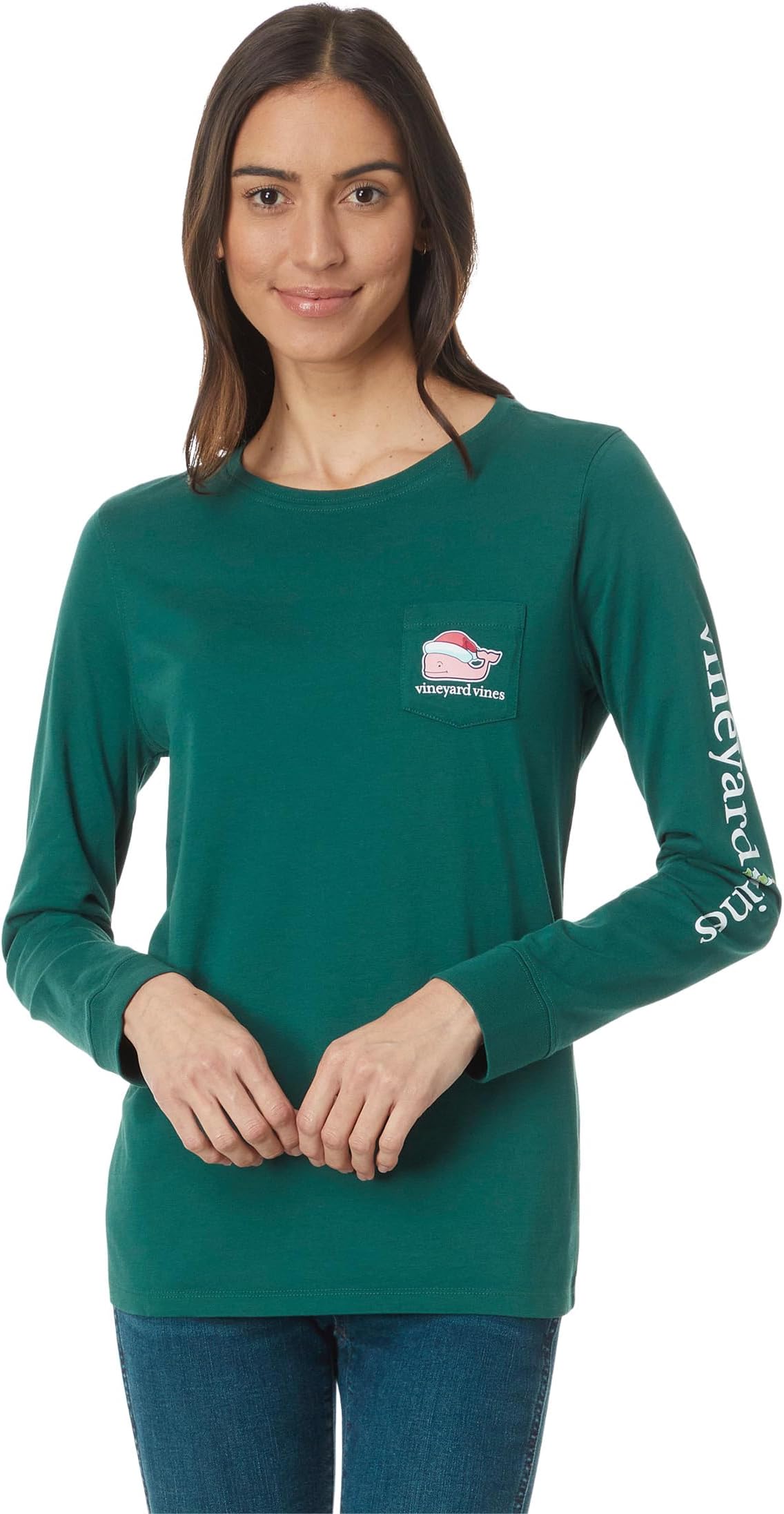 

Футболка Vineyard Vines Long Sleeve Pocket Tee, цвет Charleston Green