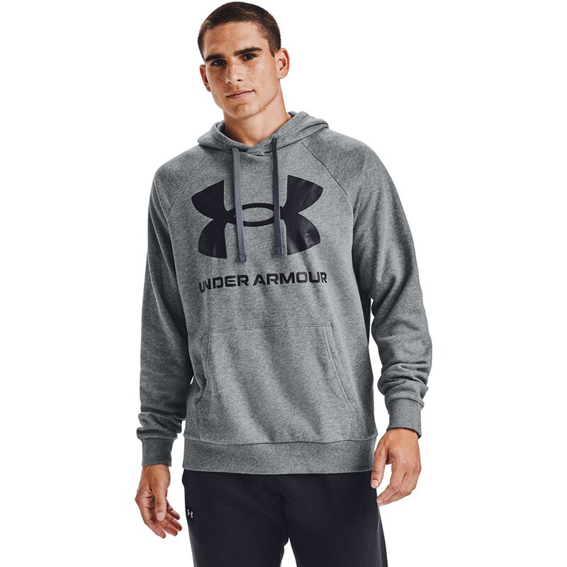 

Длинный рукав, флис, большой логотип hd Under Armour, серый