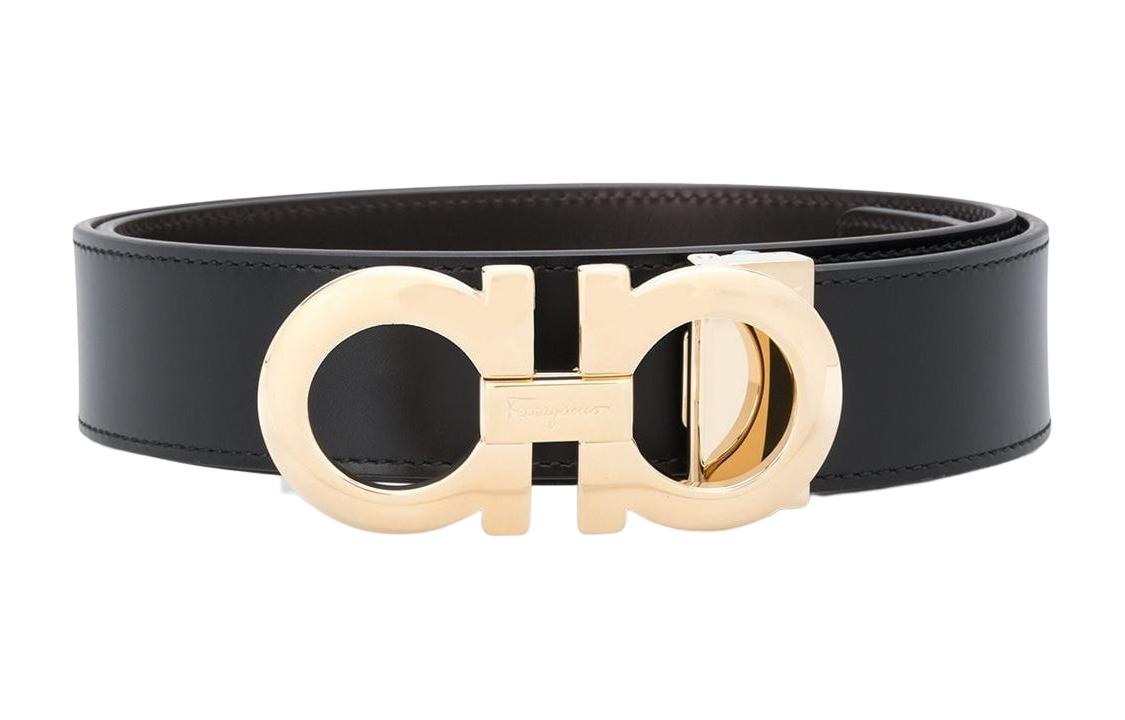 

Ferragamo Мужской кожаный ремень из коровьей кожи черный шириной 3.4 см, Black