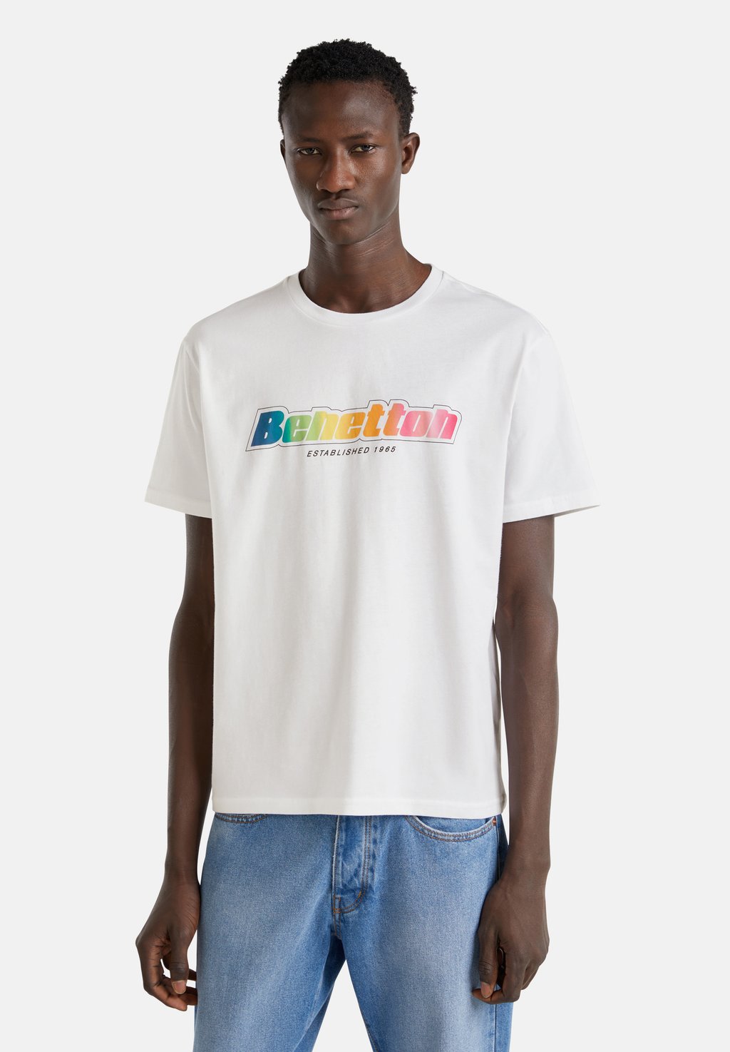 

Футболка с принтом WITH LOGO United Colors of Benetton, белый