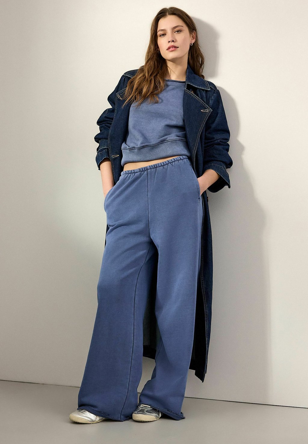 

Спортивные брюки ELEVATED WIDE WASHED LOOK Next, синий