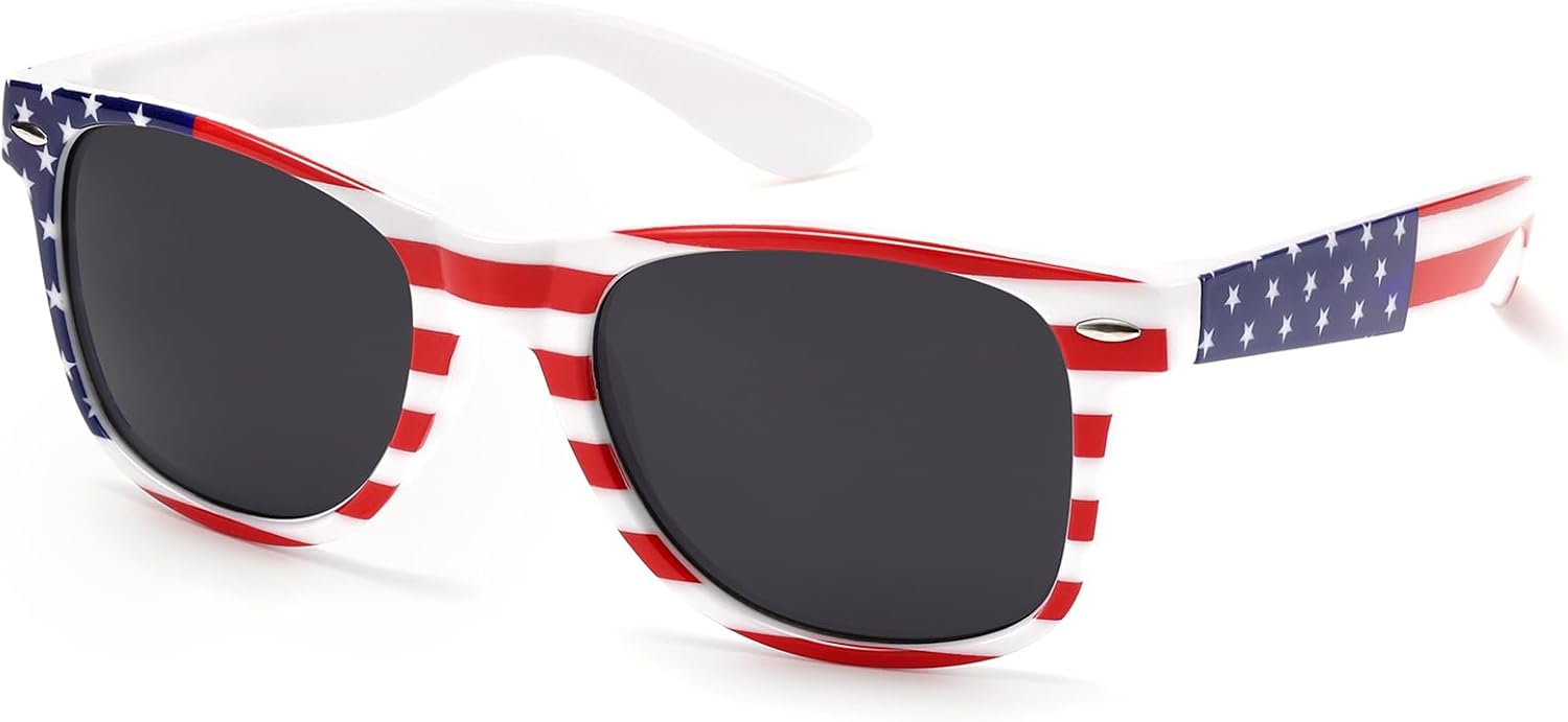 

Прямоугольные солнцезащитные очки Y2k для женщин, модные солнцезащитные очки без оправы в стиле ретро, ​​квадратные винтажные очки с защитой от УФ-излучения UV400 Thryvox, Us Flag