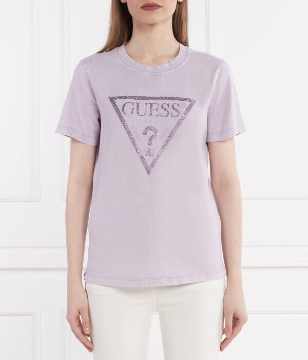 

Футболка женская Guess Jeans с фирменным принтом, лавандовый