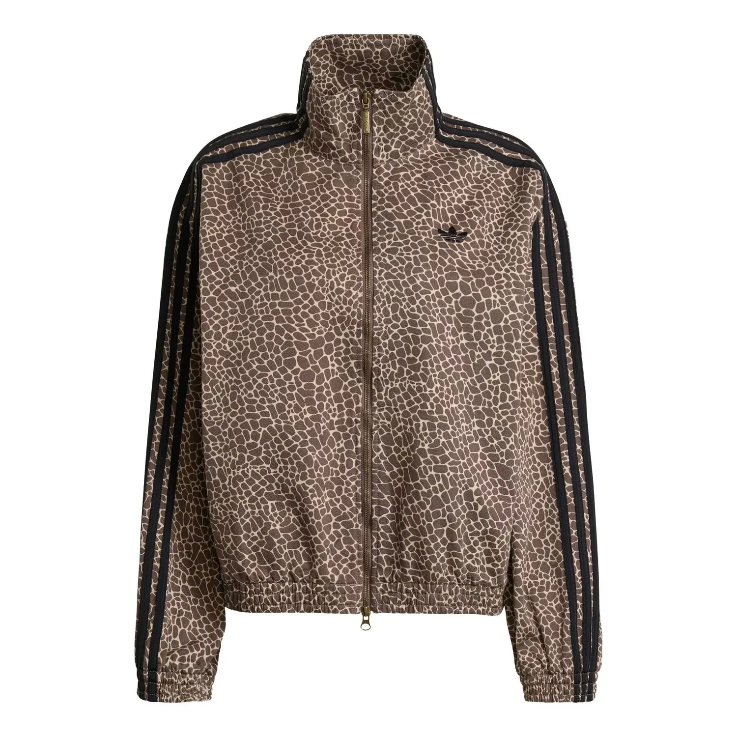 Куртка Adidas Firebird Oversized Aop Denim Jacket 'Earth Strata Stone Khaki' KD2815, коричневый