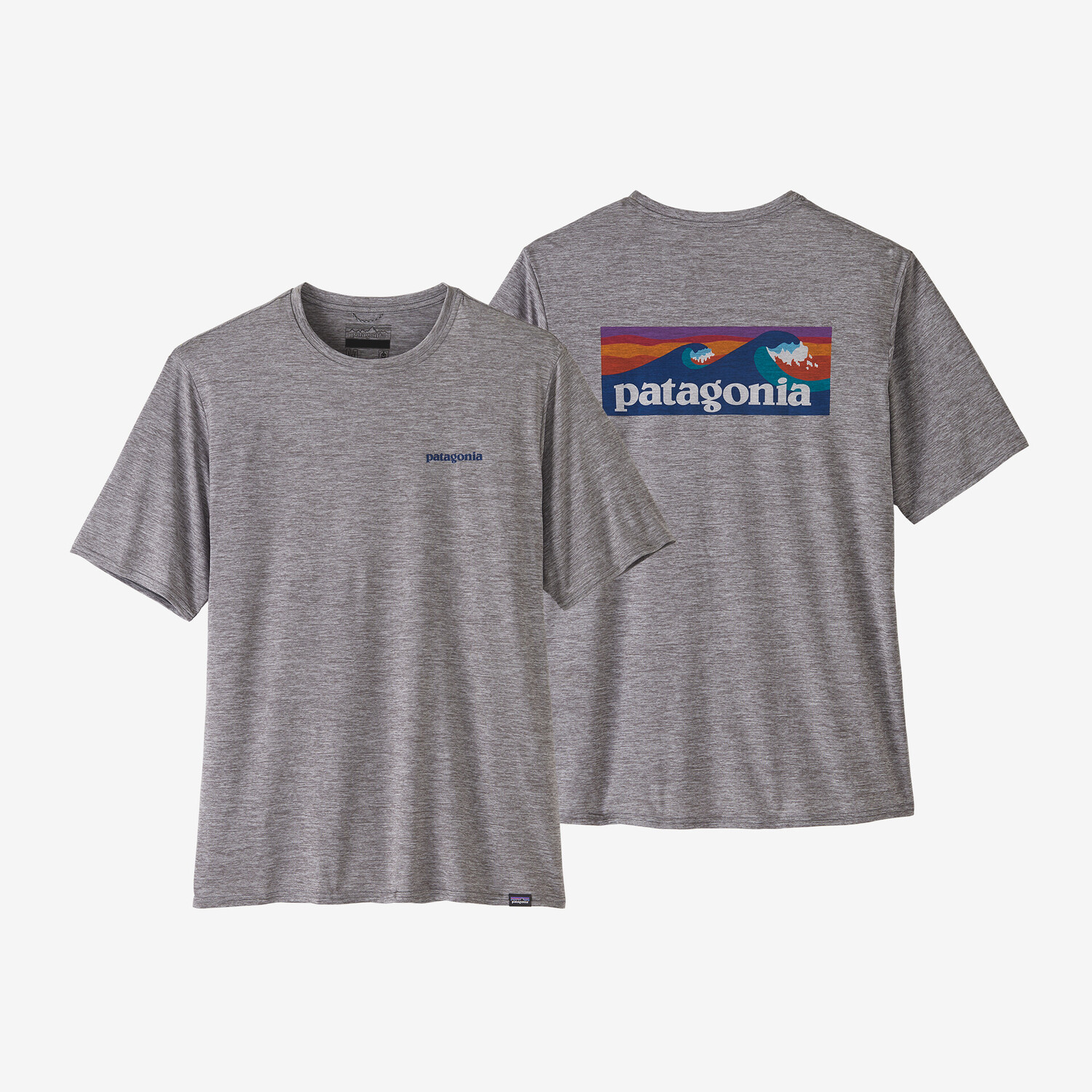 

Мужская рубашка Capilene Cool с рисунком на каждый день Patagonia, цвет Boardshort Logo: Feather Grey
