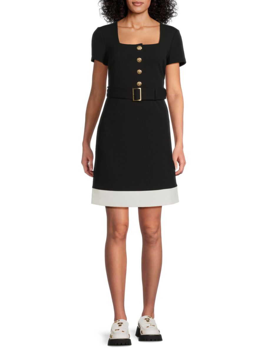 

Мини-платье из крепа Scuba с контрастным подолом Karl Lagerfeld Paris, цвет Black Soft White