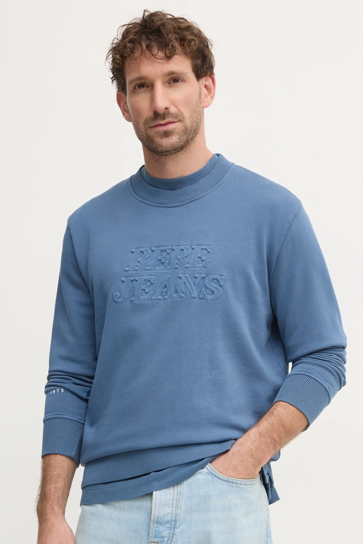 

Толстовка DARIUS CREW из хлопка Pepe Jeans, синий