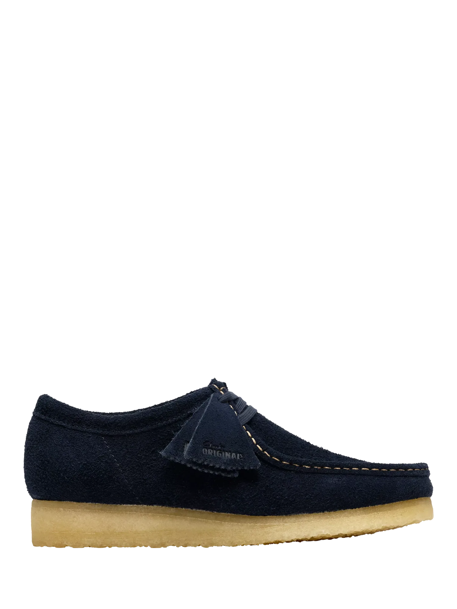 Мокасины Original Wallabee из замши на шнуровке, темно-синие Clarks
