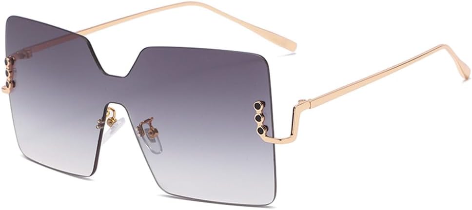 

Ретро солнцезащитные очки для женщин, модные, без оправы, с градиентным переходом цвета, декоративные солнцезащитные очки, женские безрамочные очки KTUCN, Gradient Grey